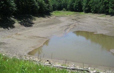 Pool Behind Browns Run Dam, Pennsylvania Photo of the pool behind the dam on Browns Run in Pennsylvania.