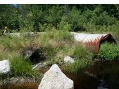 Photo of the Upstream End of the Culvert on WB Machias in Maine Photo of the inlet at the upstream end of the culvert on WB Machias in Maine.