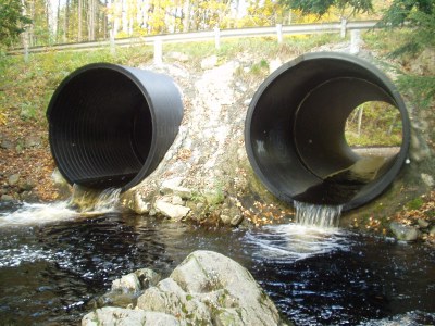 Culverts on Jam Black Brook at Low Water Photo of culverts on Jam Black Brook at low water conditions.