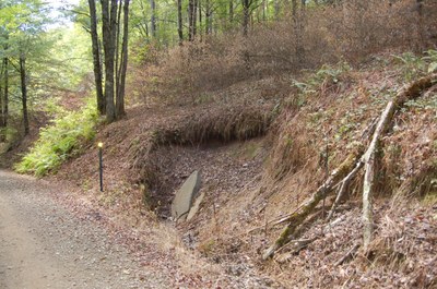 Photo 1 Cross Fork, PA Photo showing improper drainage from dirt and gravel roads on Cross Fork, PA.